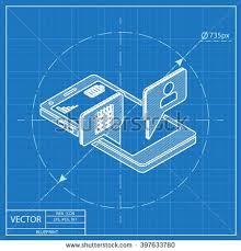 Smart Phone Services 3d Isometric Blueprint Icon Isometric Blueprints Phone Service