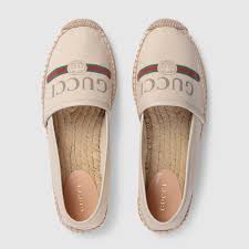 Shop The Gucci Logo Canvas Espadrille By Gucci A Reference To Vintage Prints From The Eighties The Gucci Logo Designer Espadrilles Gucci Handbags Espadrilles