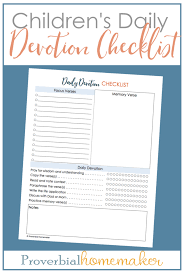 Free Printable Children S Daily Devotion Checklist Money Saving Mom Daily Devotional Devotions For Kids Scripture Memorization