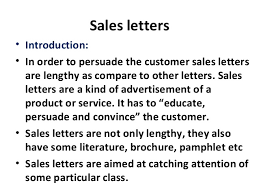 A sales letter is a written pitch to attract potential customers to a product or service. 7 Sales Letters