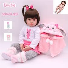 If your baby seems frightened of bathing and cries, try bathing together. 48cm Baby Reborn Silicone Dolls For Grils Pink Rabbit Soft Realistic Reborn Baby Bath Toy Gift For Children Lol Surprise Dolls Aliexpress