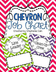 Chevron Classroom Job Chart Editable