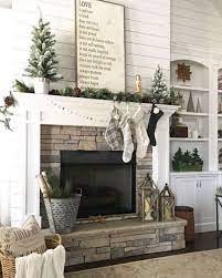 40 Amazing Christmas Living Room Decorating Ideas To Beautify Your Home Farmhouse Fireplace Decor Rustic Farmhouse Fireplace Farmhouse Fireplace Mantels