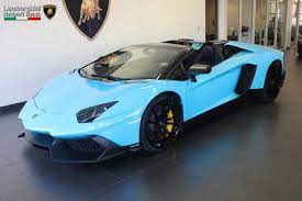 The last of the lamborghini centenario coupes has been delivered to its owner in. Baby Blue Lamborghini Aventador Roadster 50th Anniversario For Sale Gtspirit