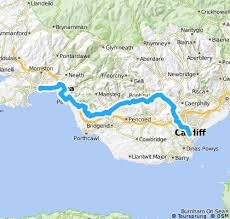 Karte von swansea, großbritannien googlekarte. Swansea To Cardiff On Cycle Route 4 8 Bikemap Deine Radrouten