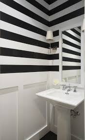 Black And White Comfort Room Design The Light Touch Home Striped Walls Home Decor