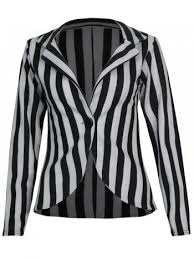 Black And White Coat 15 Jacket Available On Karmaclothing Co Uk Black N White Blazer Striped Blazer Long Sleeve Blazers