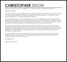 Sample cover letter for a web content specialist, and advice on how to showcase your web writing skills focusing on branding and usability. Digital Designer Cover Letter Sample Cover Letter Templates Examples