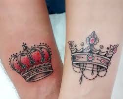 Show me more crown tattoo designs. His And Hers Crown Tattoos King And Queen Tattoos For Daughters Hand Tattoos Couple Tattoos