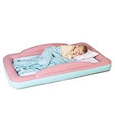 Inflatable Toddler Travel Bed With Sides Kids Air Mattress For Camping Or Home Use Easy To Inflate Children S Air Bed Fleece Blanket And Pump Included C In 2020