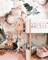 Beautiful Little Girls Bedroom With Unusual Cabin Bed And Fantastically Floral Wallpaper Girls Bedroom Wallpaper Girls Bedroom Girls Wall Decor