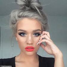 Although there isn't a rule of thumb when it comes to makeup, those with blond hair and blue eyes generally should choose colors, tones and products that suit and. Five Women Dye Their Hair Grey For Femail Daily Mail Online