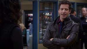 Tv Show Wardrobe Charles 1 2 At Urban Outfitters Faux Leather Moto Jacket Outfit Seen On Jake Peralta Andy Samberg In Brooklyn Nine Nine S02e21
