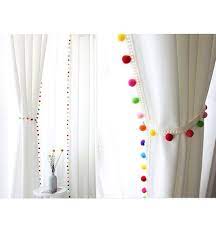 Pom Pom Pair Of Blackout Curtains Kids Blackout Curtains Etsy White Blackout Curtains Kids Blackout Curtains Kids Curtains