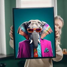 Tablou Canvas - Colorful Elephant – The Print Studio