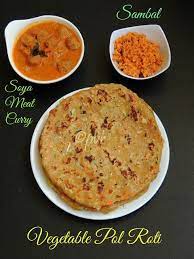 Priya S Versatile Recipes Vegetable Pol Roti Sambal Soya Meat Curry A Srilankan Breakfast Vegetarian Recipes Dinner Roti Vegan Cooking