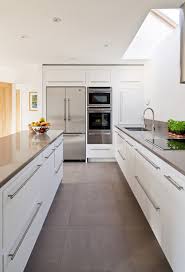 Sleek, glossy white cabinets add a modern touch. Modern Handles For White Kitchen Cabinets Liberalx