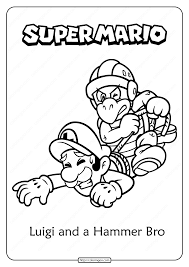 Pin by april dikty ordoyne on game characters with. Free Printable Luigi And Hammer Bro Coloring Page