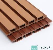 Teak-Colored 3D-Embossed Wall Cladding Co-Extruded WPC Decorative Board