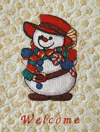 Nervous to use downloadable embroidery patterns? Quilted Welcome Sign For Christmas Season Advanced Embroidery Designs