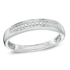Ladies Diamond Accent Wedding Band In 10k White Gold Wedding Ring Bands White Gold Wedding Bands White Gold