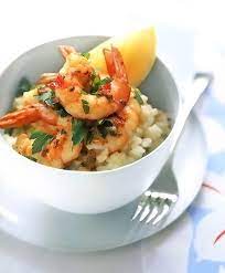 Citrus Risotto With Garlic Chile Prawns Recipe In 2021 Seafood Recipes Supper Recipes Risotto