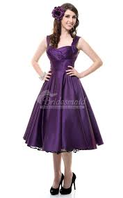 Vintage Inspired Bridesmaid Dress Purple Bridesmaid Dresses Tea Length Bridesmaid Dresses Dama Dresses Purple Bridesmaid Dresses