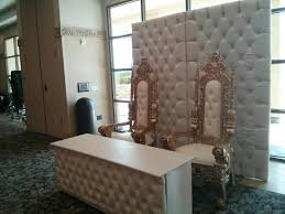 However, the queen is more fancy and at the chair is made from sepetir wood and will come in black or white. Head Tables King Queen Throne Chairs 818 636 4104