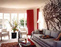 Red Grey Brown Decor Modern Living Room Curtains Living Room Living Room Designs Living Room Red