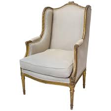 18th Century French Louis Xvi Giltwood Bergere Or Wingback Chair With Upholstery Wingback Chair Upholstered Accent Chairs Chair Upholstery
