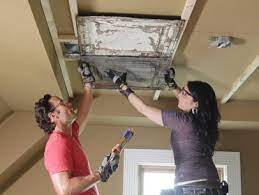 Painting your old ceiling tiles is an affordable and quick option that can brighten up your space. How To Install A Stamped Tin Ceiling How Tos Diy
