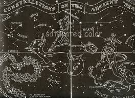 1948 Night Sky Star Chart Map Aquarius Pisces Capricorn Night Sky Stars Constellations Star Chart