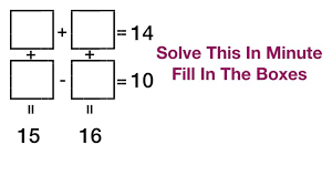 Many kids balk at completing math worksheets. Solve This In A Minute Fill In The Boxes Math Puzzle Maths Puzzles Math Solving