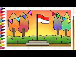 Bendera ini terdiri dari gambar selilit ular derik yang siap mematuk pada latar belakang polos berwarna kuning. Menggambar Dan Mewarnai Bendera Indonesia Tema Hari Kemerdekaan Speed Paint Youtube Gambar Bendera Hari Kemerdekaan