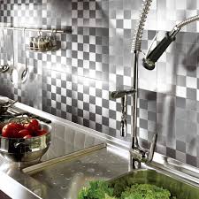 Peel & stick aluminum brushed backsplash tiles are an ideal wall product that can be used in interior decoration, it can be used in wet environment such as bathroom and kitchen room. Peel And Stick On Wall Metal Backsplash Tile 12 X12 Set Of 10