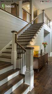 11 Modern Stair Railing Designs That Are Perfect Rustic Wood Floors Ship Lap Walls House Stair Railing Design Stair Remodel Staircase Railings