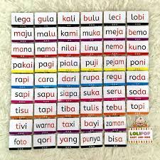 Membaca dua suku kata untuk anak & balita. Kartu Flashcard Belajar Membaca Flash Card Suku Kata Shopee Indonesia