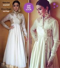 Anushka Sharma In Rohit Bal Indian Gowns Indian Designer Wear Anarkali Dress Anushka sharma offset her pristine anarkali set with gold jhumkas by manish malhotra's newly launched eponymous jewellery line.