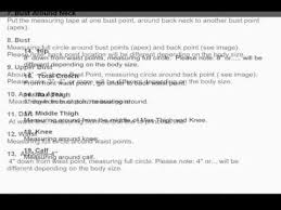 Pgm How To Measure Pgm Dress Form