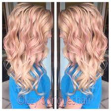 Blonde Hair With Subtle Pink Highlights Aveda Pink Blonde Hair Blonde Hair With Pink Highlights Peekaboo Hair