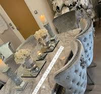 Marble Table Gray Chair Dining Table Chelsea Grey Round Marble Dining Set  With Chelsea Dark Grey