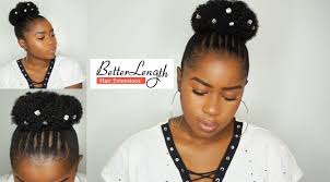 You need enough hair for a thick inverted braid staring from the bottom of your head, and then even more hair for an epic messy bun on the top. Beginner Friendly Braid And Bun Using Clip Ins On Short Natural Hair Tutorial Betterlength Hair