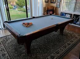 This Pool Table Is An 8 Foot One Piece Slate Approximately 45 Years Old We Refelting Recushioned Repeated And Refringed The Pockets Billiards Pool Table Pool