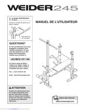 Weider 245 Manuals Manualslib