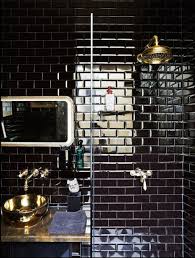 Black And Gold Tiles Bathroom Small Is Beautiful Black Subway Tiles Black Tiles Masculine Bathroom