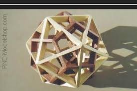 Dodecahedron Icosahedron Dual Model With Wood Stain In 2 Colors 3d Geometric Shapes Polyhedron Geometry Projects