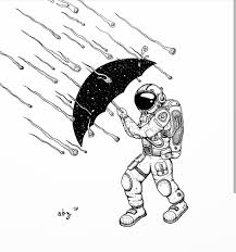 Meteor Rain Instagram Artwoonz Astraonaut Astronautart Astronautarts Astronautdrawing Astronautdrawi Astronaut Illustration Astronaut Art Space Drawings