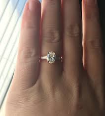 The Ring Rose Gold Oval Engagement Ring 1 75ct K Color Diamond Baguettes Wedding Rings Engagement Rose Gold Oval Engagement Ring Gold Oval Engagement Ring