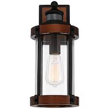 Maybe you would like to learn more about one of these? Stan 15 1 2 High Dark Wood And Black Motion Sensor Outdoor Wall Light 87v82 Lamps Plus