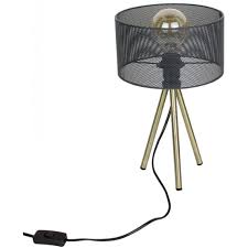 Large choix de références ! Lampe A Poser Trepied Et Abat Jour Ajoure En Metal Noir Samo 3 Suisses